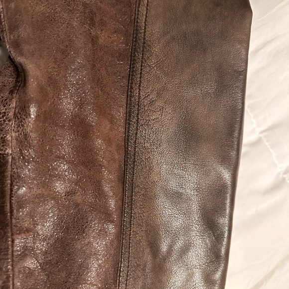 LUCKY BRAND Men's Leather Aviator Jacket With Faux Shearling Collar - Picture 10 of 15